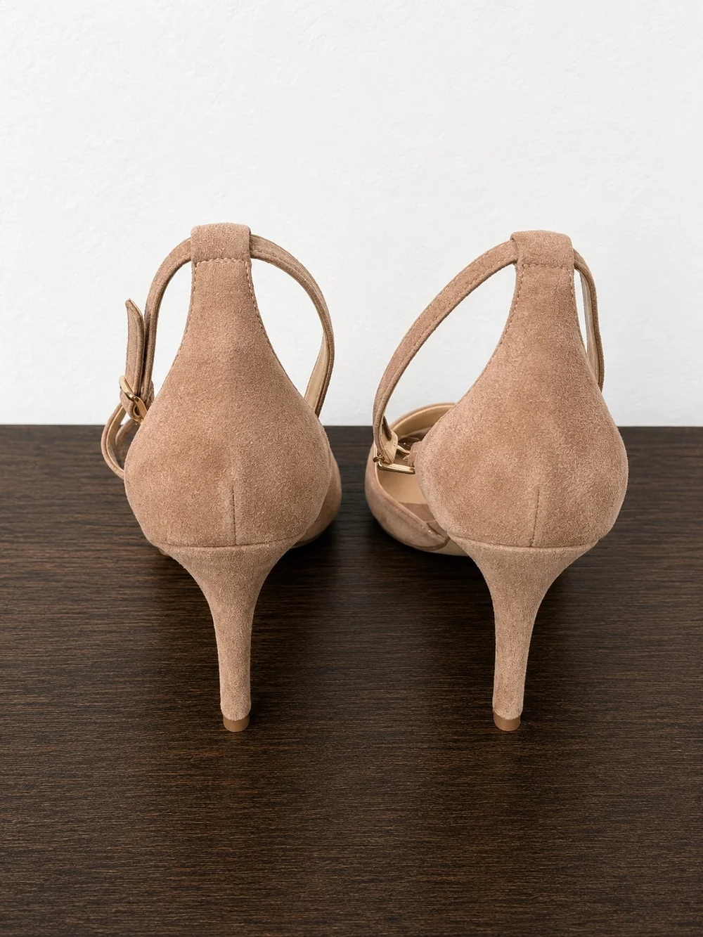 Sam Edelman Tan Suede Pointed Toe Ankle Strap Heels - Picture 2 of 2